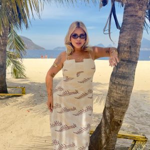 vestido bordado com alças